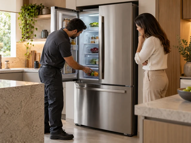 Geladeira Elettromec de inox em cozinha de alto padrão