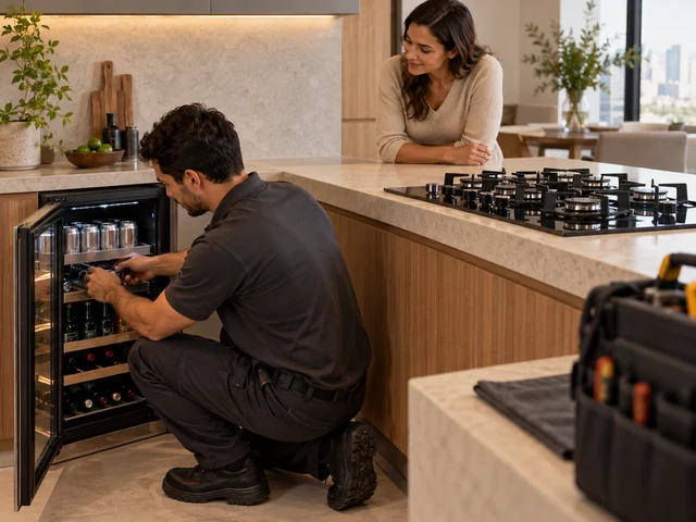 Cervejeira e cooktop Invita em cozinha planejada